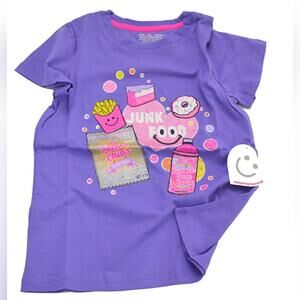 NWT Little Miss Matched Junk Food T Shirt, Purple, Size 6